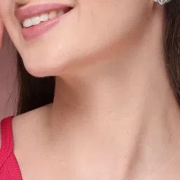 Anouk Silver-Plated American Diamond Studded Floral Studs image 5