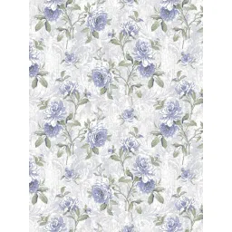 Maspar Blue 200TC Cotton Floral Print Bedsheet with 2 Pillow Covers image 5
