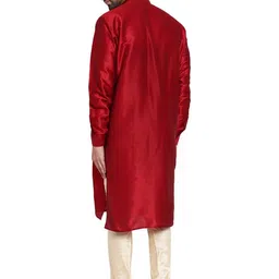 JEXI Men Regular Dupion Silk Kurta with Churidar image 2