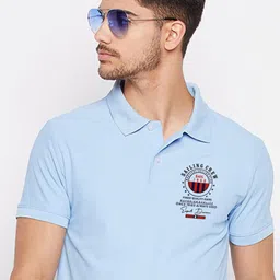 RISS Men Typography Printed Polo Collar T-shirt image 4