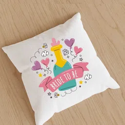 Loops n knots White & Pink Bride To Be Printed Pre-Filled Cushion image 4