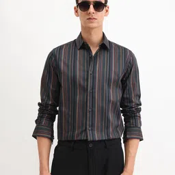 The Collection Men Classic Slim Fit Multi Stripes Striped Casual Shirt image 2