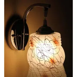 1ST TIME Brown & White Printed Metal Contemporary Abstract Shaped Shaped Wall Lamp-picture-38