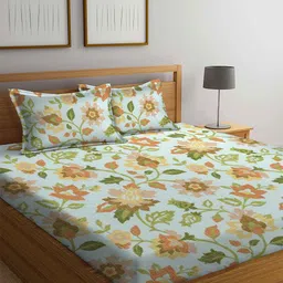 BOMBAY DYEING Olive Green & Beige Printed 120 TC Cotton King Bedsheet Set 2.74 m x 2.74 m-image-25