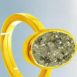 Sidharth Gems 13.25 Ratti 12.00 Crt Pyrite Stone Gold Plated Ring-picture-34