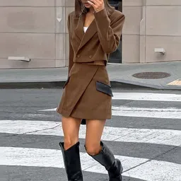 LULU & SKY Peaked Lapel Blazer With Skirt image 5