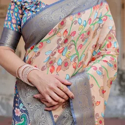 ALMAARI FASHION Floral Woven Design Art Silk Kanjeevaram Saree image 5