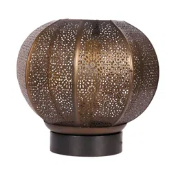 Devansh Black Textured Metal Traditional Spherical Table Lamp image 5