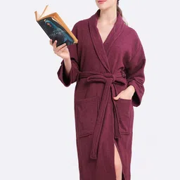 LacyLook Pure Cotton Shawl Collar Bath Robe-picture-11