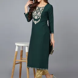 KALINI Women Embroidered Thread Work Kurta image 5
