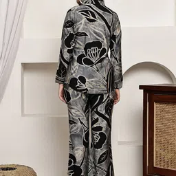 Claura Floral Printed Mandarin Collar Tunic With Trouser image 5