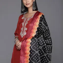 KSUT Women Yoke Design Regular Kurta with Trousers & With Dupatta-picture-40
