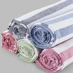 Aura Blue & Pink 5 Striped Cotton 210 GSM Bath Towel-image-32