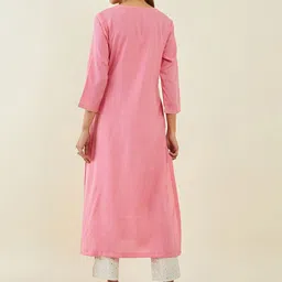 Soch Women Floral Yoke Design Thread Work Kurta image 3