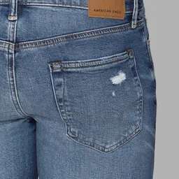 AMERICAN EAGLE OUTFITTERS Men Slim Fit Highly Distressed Heavy Fade Jeans image 5