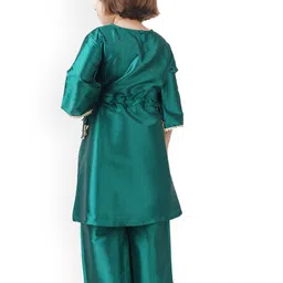 Modish Couture Girls Embroidered Regular Sequinned Kurta With Trousers image 3