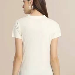 Fabflee Pack Of 3 Women Typography Printed Cotton T-shirts image 5