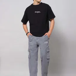 Besick Men Typography Checked T-shirt image 5