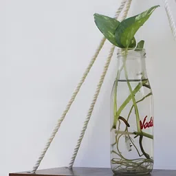 vah kya bat hai !! VAH Kya Bat Hai Brown Wooden 1 Layer Jute Rope Wall Hanging Shelf image 2