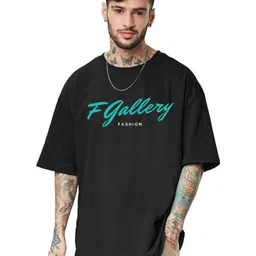 f Gallery Men Printed Drop-Shoulder Sleeves T-shirt-picture-35