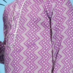 Cutiekins Boys Chevron Printed Gotta Patti Straight Kurta With Pyjamas image 3