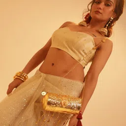 D MAK Gold-Plated Artificial Beads Dome Shaped Jhumkas image 5