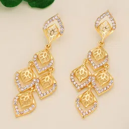 Anouk Gold-Plated Brass Artificial Beads Drop Earrings image 3