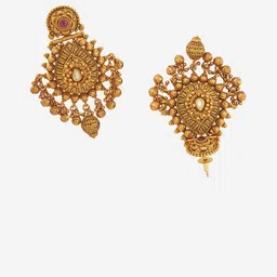 Kushal's Fashion Jewellery Teardrop Shaped Drop Earrings image 2