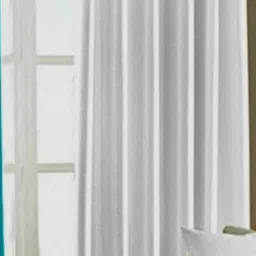 BELLA TRUE White & Blue 2 Pieces Window Curtains image 2