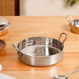 heritage mart Steel Round Pan Serving Dish–600 ml Multi-Purpose Bowl for Restaurants & Home Dish Serving Set image 3