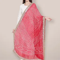 Dupatta Bazaar Printed Bandhani Dupatta with Gotta Patti-image-12