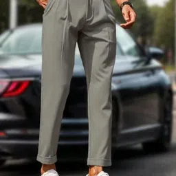 Next One Men Comfort Slim Fit Pleated Formal Trousers-picture-11