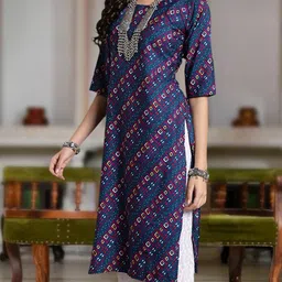 Moda Rapido Selection Of 2 Bandhani Printed Round Neck Straight Kurta image 3
