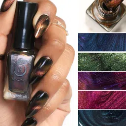 BEROMT Magnetic Cat Eye Quick Dry Nail Polish 8 ml - BNP416 - Gold image 2