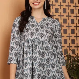 RIG-TIE Floral Print Roll-Up Sleeves Crepe Empire Top-picture-7