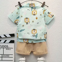 INCLUD Boys Printed Short Sleeves T-shirt With Shorts image 4