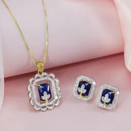 PRIVIU Gold-Plated Stone-Studded Jewellery Set-image-5