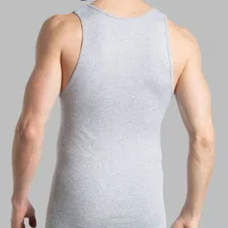 INDIAN THREADS Pack Of 3 Printed Round Neck Gym Vests Grey vest-S-P3 image 5