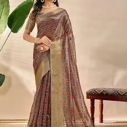 Moda Rapido Ethnic Motifs Silk Blend Handloom Saree-picture-10