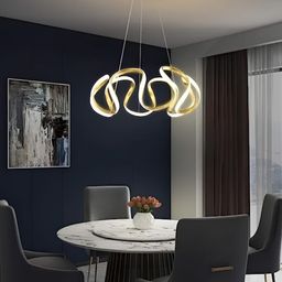 KINIS Gold-Toned & White Textured Abstract Shaped Ceiling Lamp-picture-34