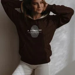 TOGS & TERRE Women Printed Hooded Sweatshirt image 1