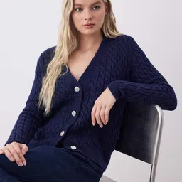 Trendyol Women Cable Knit Cardigan-image-20