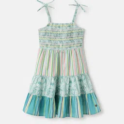 Blue Giraffe Print Fit & Flare Midi Dress-picture-3