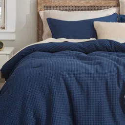 San Marino Striped Waffled Double Bed Comforter Bedding Set-image-44