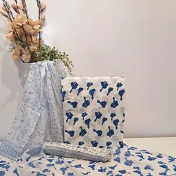 Alankaran designs Printed Pure Cotton Unstitched Dress Material image 3