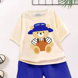 FOREVER FRIDAY Boys Animal Graphic Printed Round Neck T-Shirt With Shorts-picture-34