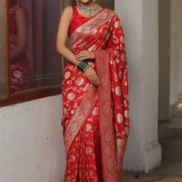 Sitanjali Woven Design Zari Silk Blend Kanjeevaram Saree-picture-33