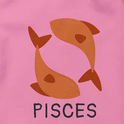 THE PRINT PLATTER Kids Pisces Printed Cotton Envelope Neck Bodysuit image 2