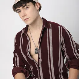 VASTRADO Men Classic Slim Fit Opaque Striped Casual Shirt-picture-21