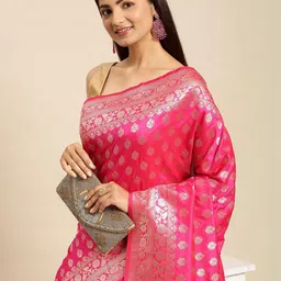 Royal Rajgharana Saree Woven Design Zari Banarasi Sarees image 3